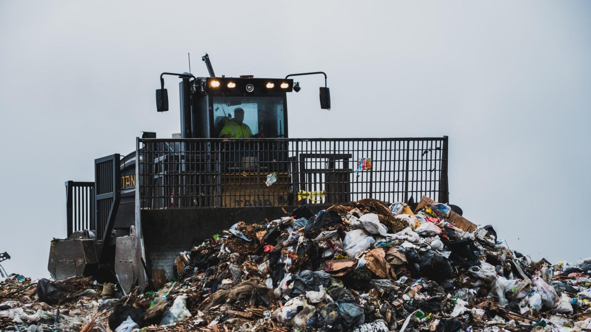 TANA E520 landfill compactor at Winnebago Landfill