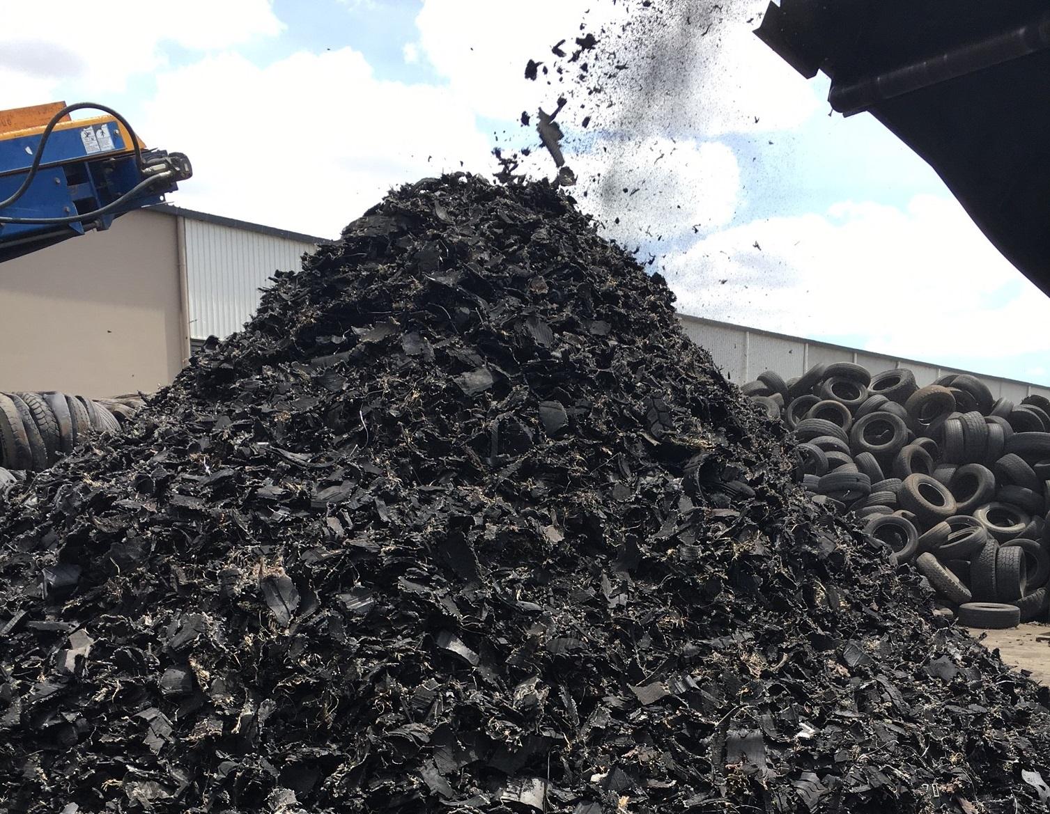 TANA industrial waste shredder shredding tyres