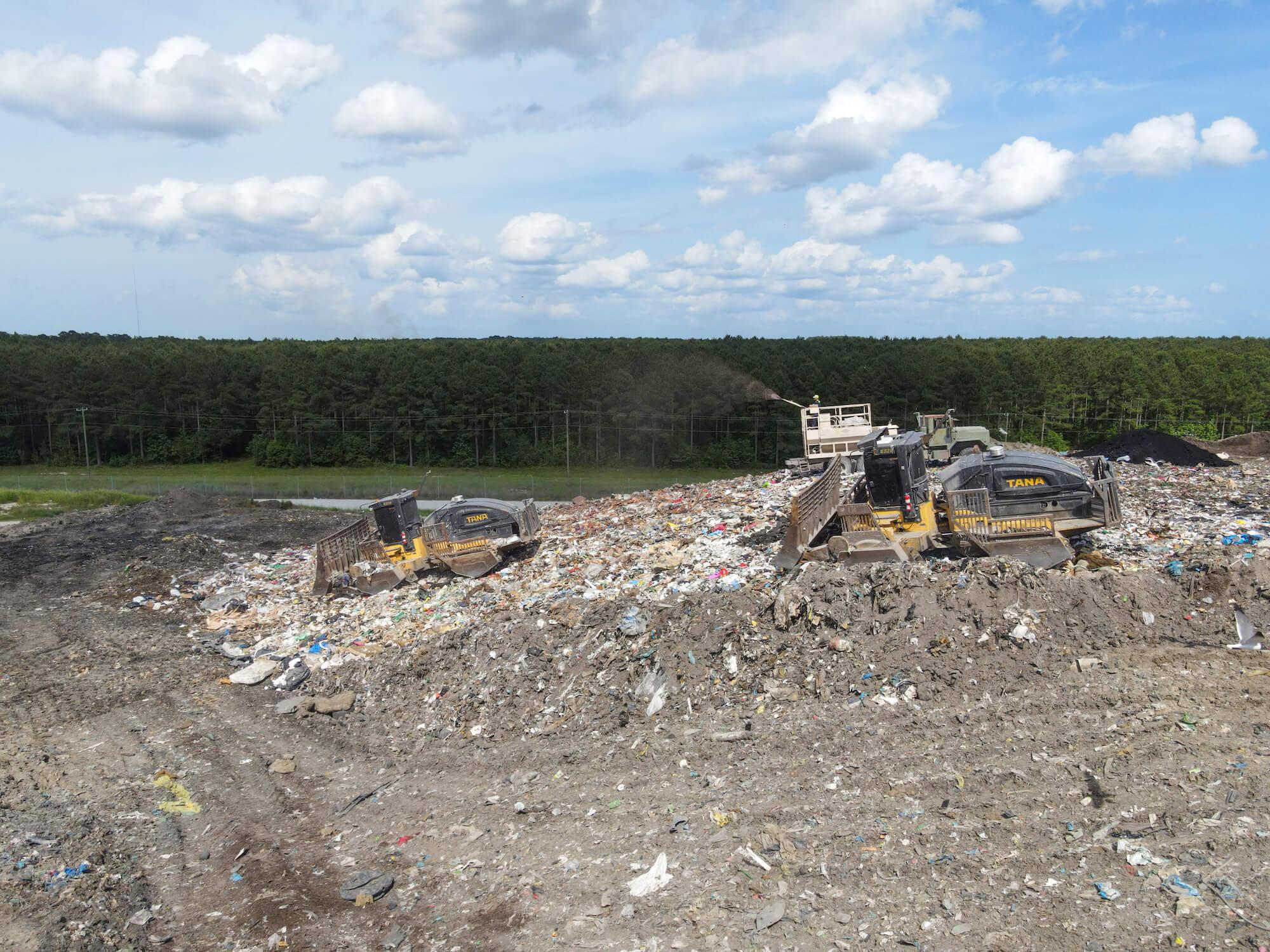 TANA landfill compactors working