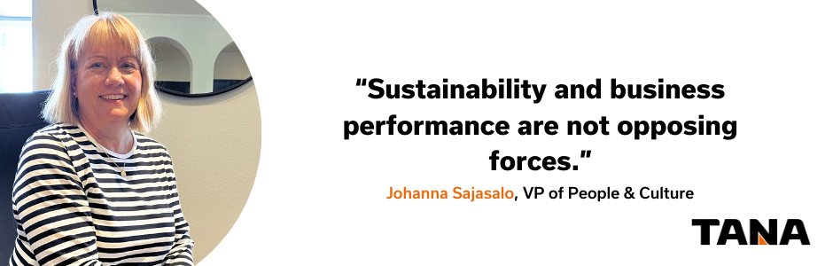 Johanna Sajasalo, VP People & Culture at Tana Oy talks about ESG social responsibility leadership practices