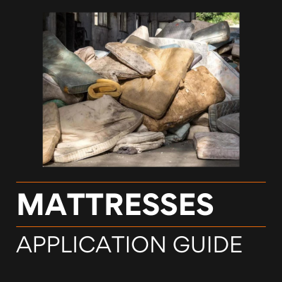 Mattresses application guide for waste shredding