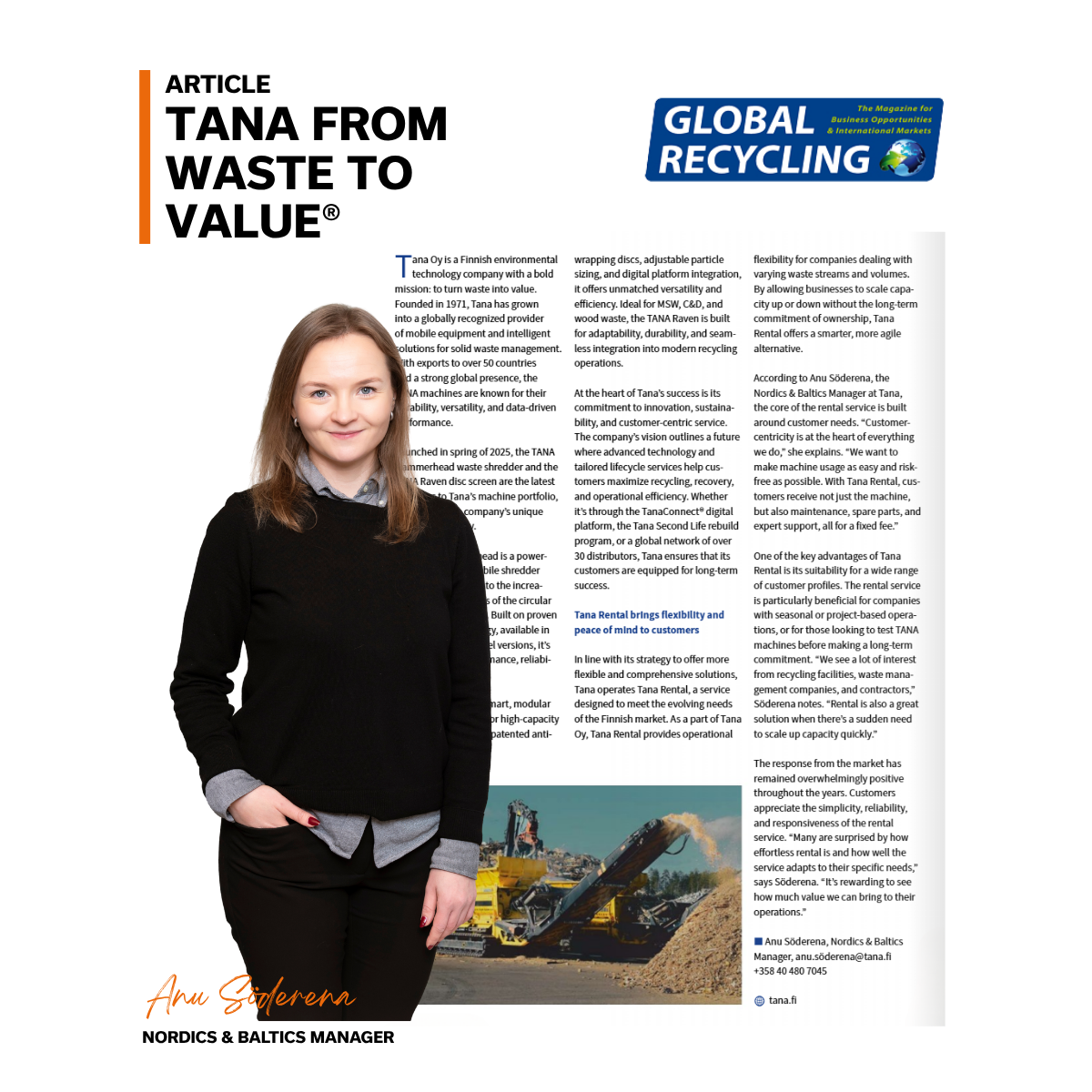 Anu Söderena x Global Recycling article