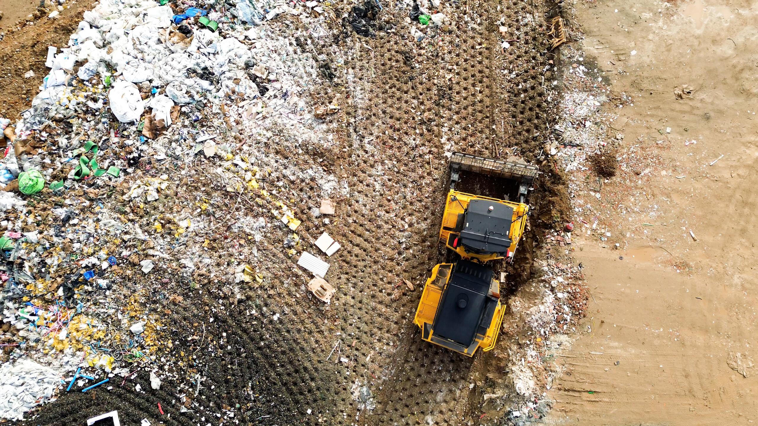 TANA landfill compactor in a landfill in Spain